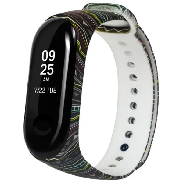 Curelușă Xiaomi Mi Band 3 Folk Style Black Multicolor Silicon, photo 2