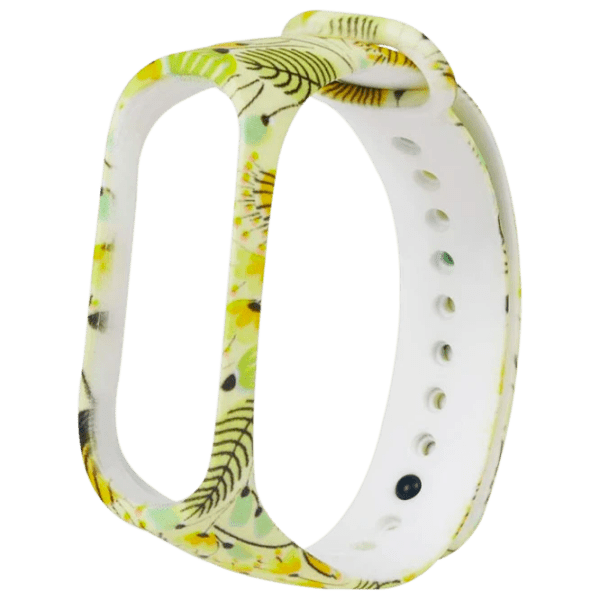 Ремень Xiaomi Mi Band 3 Folk Style 1 Белый Желтый Силикон, photo 1