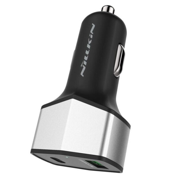 Incarcator auto Nillkin, Celerity (USB+Type-C) QC3.0, Silver  photo 2