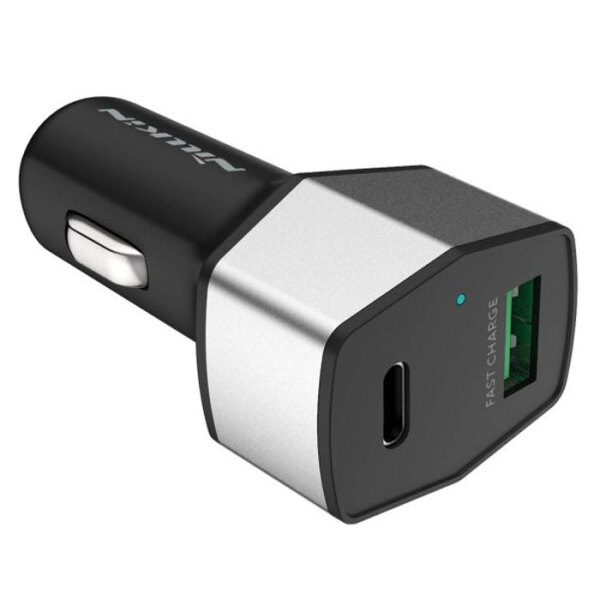 Incarcator auto Nillkin, Celerity (USB+Type-C) QC3.0, Silver  photo 5