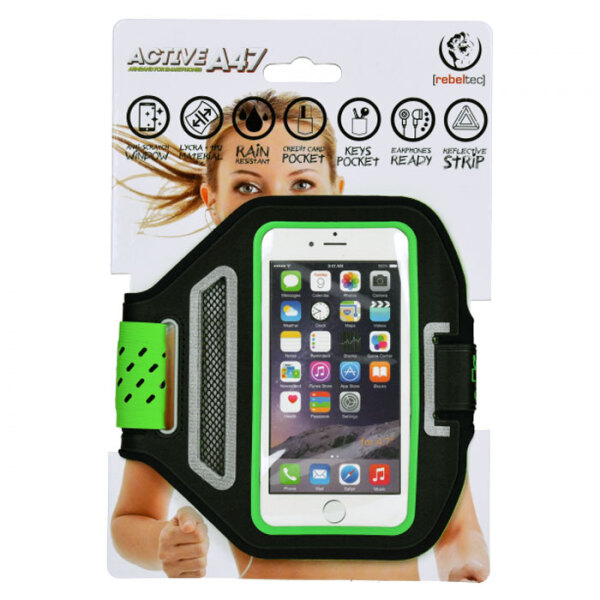 Чехол ACTIVE A47 для смартфона 4.7", Rebeltec, Чёрный Зелёный  photo 5
