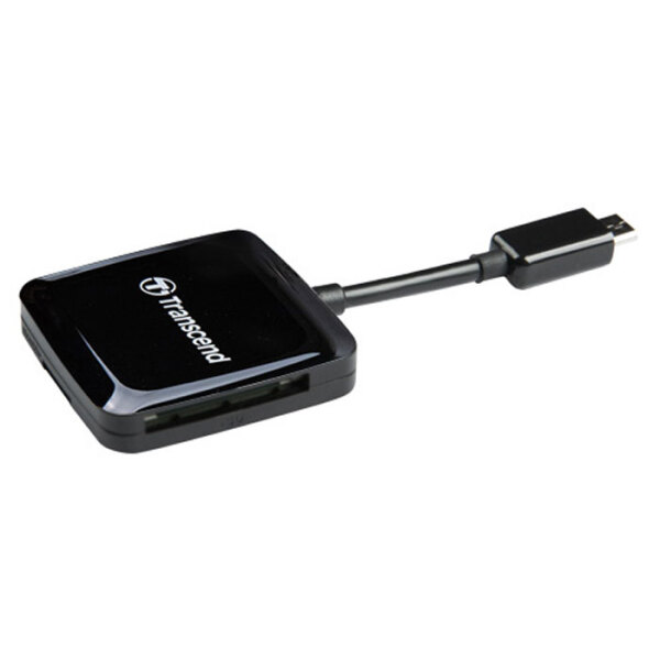 Cititor de carduri Transcend RDP9 Micro USB la USB, OTG, Black  photo 1