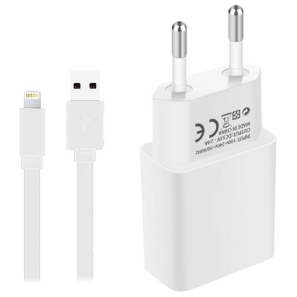 Сетевое зарядное устройство Screen Geeks Lightning 2.4 A (18 Вт) Белый 2.4 А / Белый photo 1