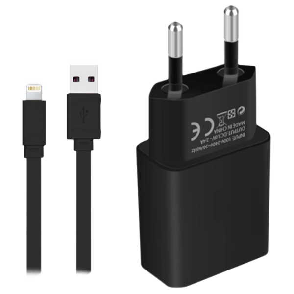 Сетевое зарядное устройство Screen Geeks Lightning 2.4 A (18 Вт) Черный 2.4 А / Черный photo 1