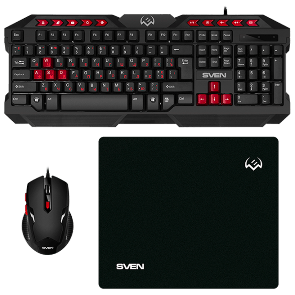 Tastatură Sven GS-9200 Combo Black Gaming, Cu fir photo 1