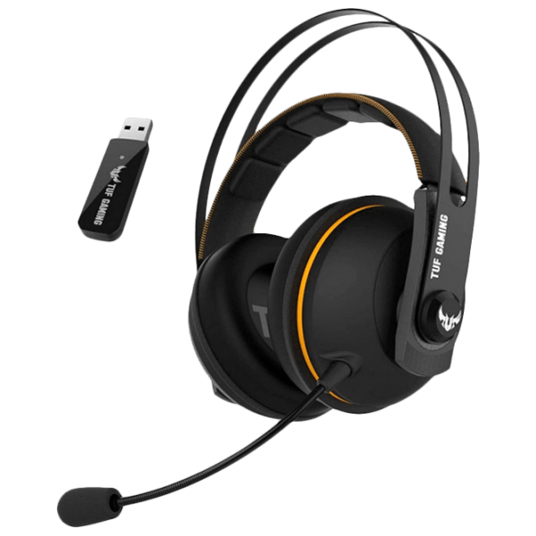 Casti Wireless Gaming Asus TUF H7, Black Yellow  photo 1
