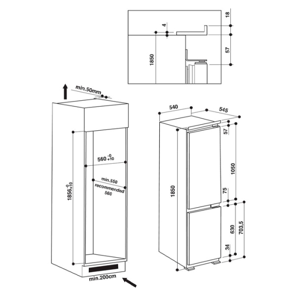 Frigider încorporabil Hotpoint-Ariston BCB 7525 AA White 210l / Automat, 80l / Manual, A+ photo 10