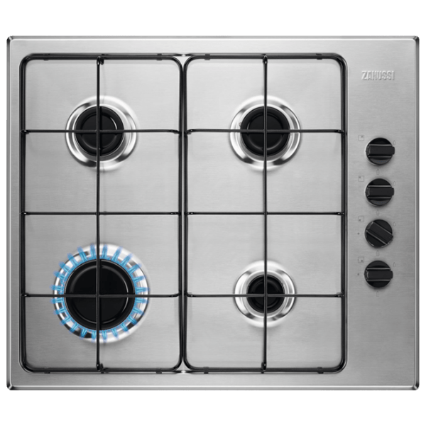 Газовая варочная панель Zanussi ZGH62414XA Нержавеющая сталь Нержавеющая сталь, Решетка: Эмалированная photo 1