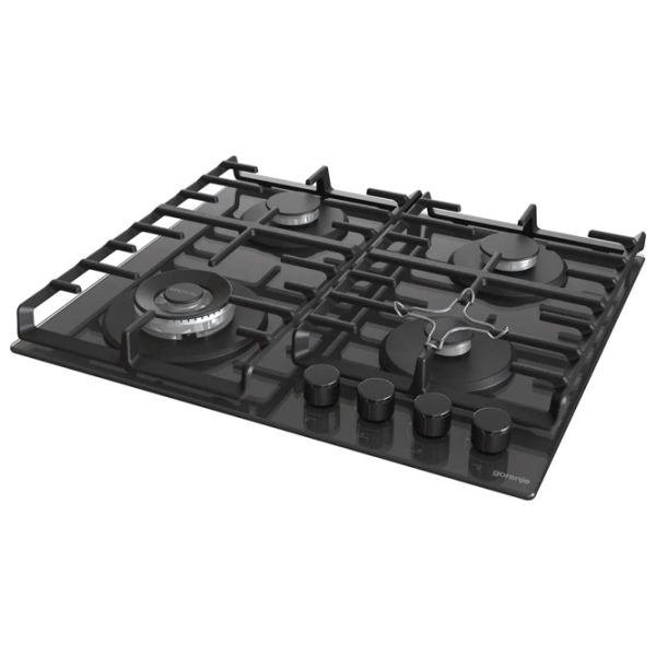 Plită încorporabilă pe gaz Gorenje GTW 641 SYB Black Sticlă călită, Gratare: Fontă photo 2