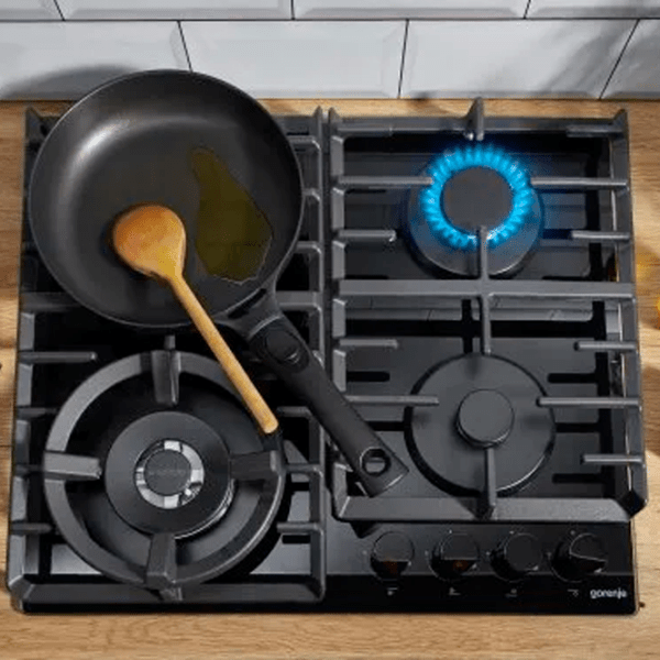 Plită încorporabilă pe gaz Gorenje GTW 641 SYB Black Sticlă călită, Gratare: Fontă photo 4