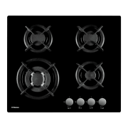 Plită încorporabilă pe gaz Hansa BHGI63112035 Black Sticlă călită, Gratare: Fontă