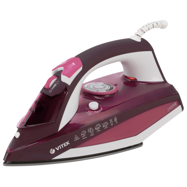 Fier de călcat Vitek VT-1215 Pink 2400 W, 35 g/ min, 0.32 l, Ceramică photo 1
