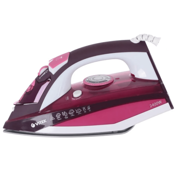 Fier de călcat Vitek VT-1215 Pink 2400 W, 35 g/ min, 0.32 l, Ceramică photo 2