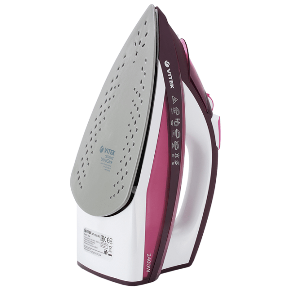 Fier de călcat Vitek VT-1215 Pink 2400 W, 35 g/ min, 0.32 l, Ceramică photo 3