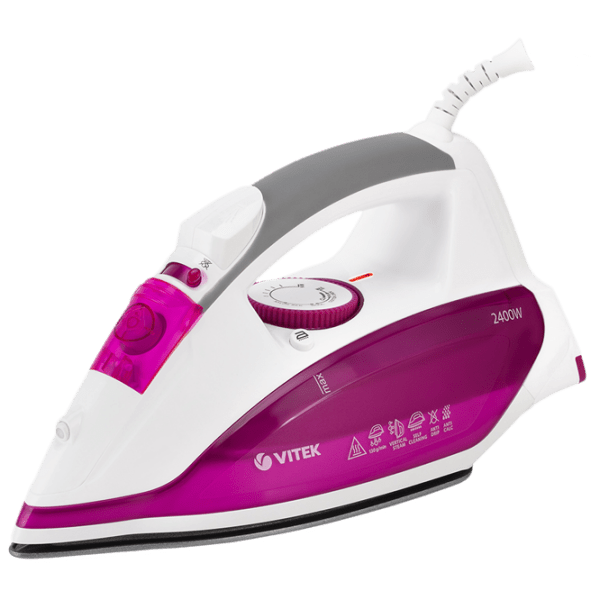 Fier de călcat Vitek VT-1262 Pink 2400 W, 40 g/ min, 0.3 l, Acoperire antiaderentă photo 1