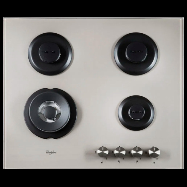 Plită încorporabilă pe gaz Whirlpool GOA 6425/ S Brown Sticlă călită, Gratare: Fontă photo 1
