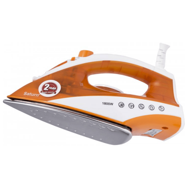 Fier de călcat Saturn ST-CC7142 Orange 1800 W, 80 g/ min, 0.16 l, Oțel inoxidabil photo 2