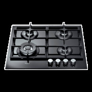 Plită încorporabilă pe gaz Whirlpool GOA 6425/ NB Black Sticlă călită, Gratare: Fontă