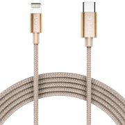 Cablu pentru telefon CRAVE CRVBLC101 Lightning/ USB Type-C Gold 