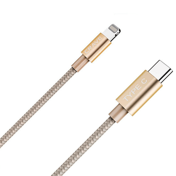 Кабель для телефона CRAVE CRVBLC101 Lightning/ USB Type-C Золото  photo 2