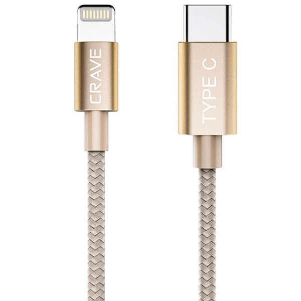 Кабель для телефона CRAVE CRVBLC101 Lightning/ USB Type-C Золото  photo 3