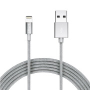 Кабель USB (8-pin), Crave Nylon MFI, Silver CRVBALS102 