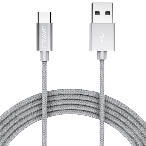 Cablu pentru telefon CRAVE CRVBACG102 USB Type-A/ USB Type-C Silver  photo 1