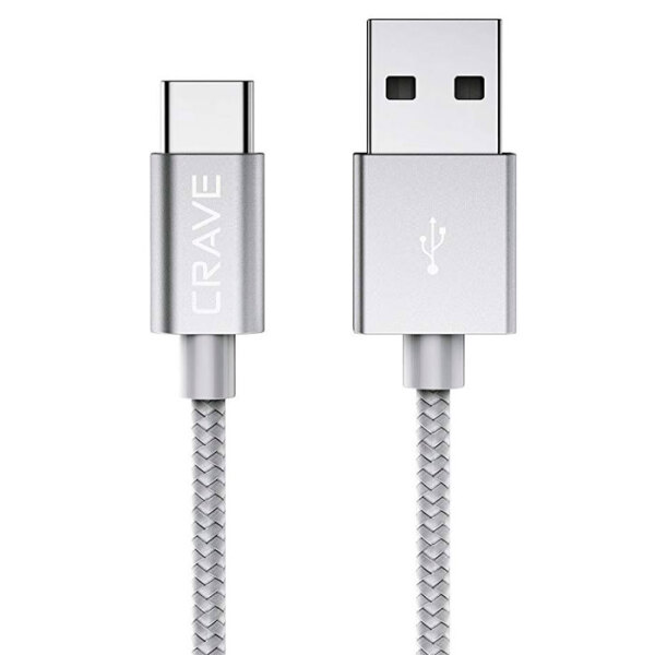 Cablu pentru telefon CRAVE CRVBACG102 USB Type-A/ USB Type-C Silver  photo 3