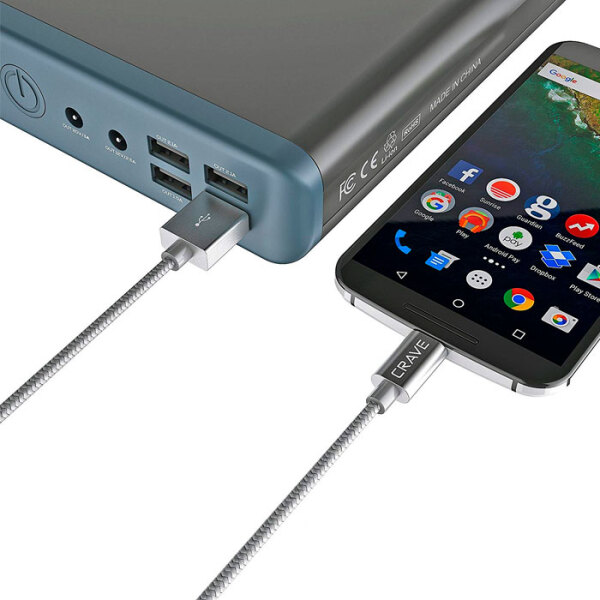 Cablu pentru telefon CRAVE CRVBACG102 USB Type-A/ USB Type-C Silver  photo 5