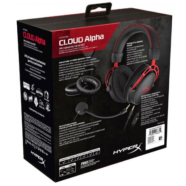 Наушники HyperX Cloud Alpha Красный Проводная / Игровой / Полноразмерные photo 5