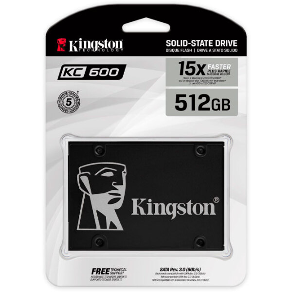 SSD Kingston KC600 2.5'' 512 ГБ Скорость чтения: 550 MБ/ с,
Скорость записи: 500 MБ/ с photo 4