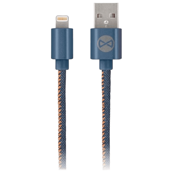 Cablu pentru telefon Forever Jeans USB Type-A/ Lightning Blue  photo 1
