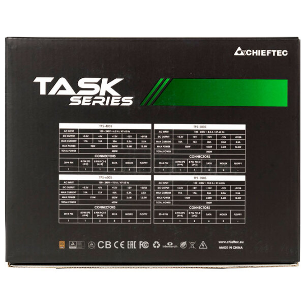 Блок питания ATX 12V 2.3 Chieftec TASK TPS-700S 700 Вт Черный  photo 5
