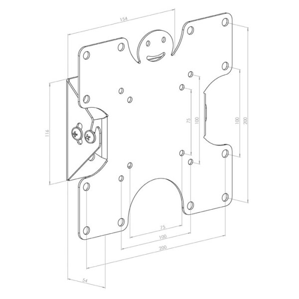 Suport TV KSL WM227N Black VESA 200 x 200 mm photo 3