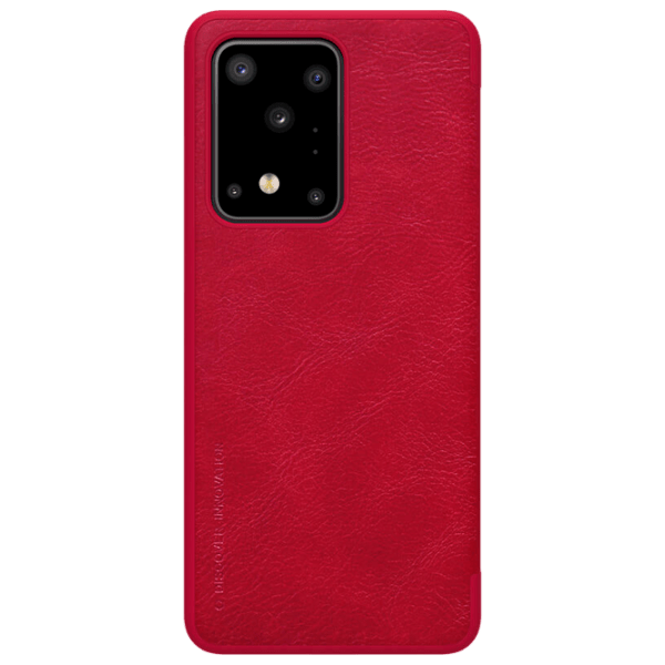 Husă pentru smartphone Samsung Galaxy S20 Ultra (QIN) Red Nillkin, Piele, Flip Cover photo 1