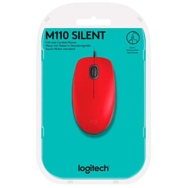Mouse Logitech M110 Red Cu fir, 1000 dpi photo 5