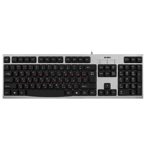 Tastatură Sven Comfort KB-S300 Silver Home and Office, Cu fir photo 1