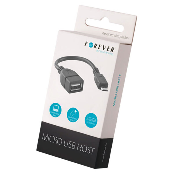 Adapter Forever Host USB Type-A/ microUSB Black  photo 2