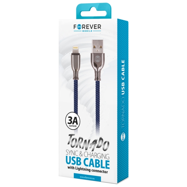 Кабель USB Forever Tornado USB/ Lightning Синий  photo 2
