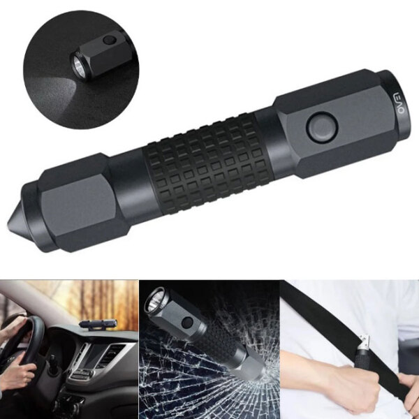 Lanternă Xiaomi Leao A10 Car Safety Hammer Black  photo 4