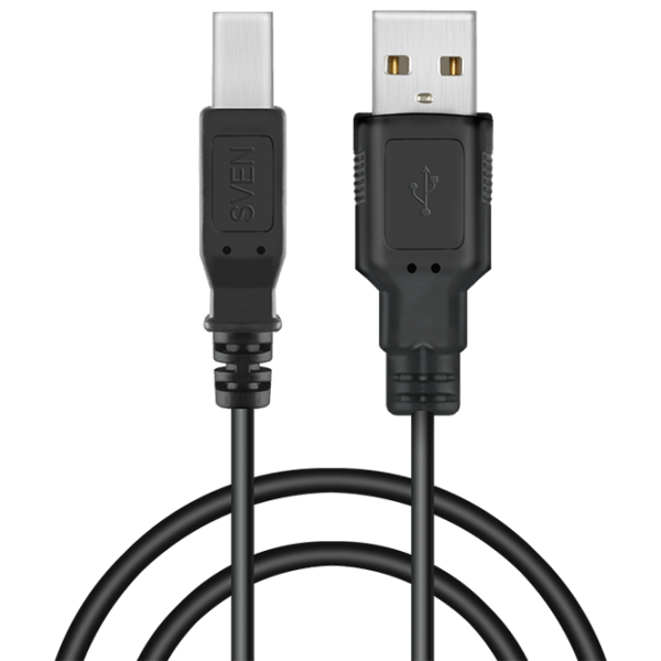 Cablu de date Sven USB 2.0 AM-BM USB Type-A/ USB Type-B Black  photo 1