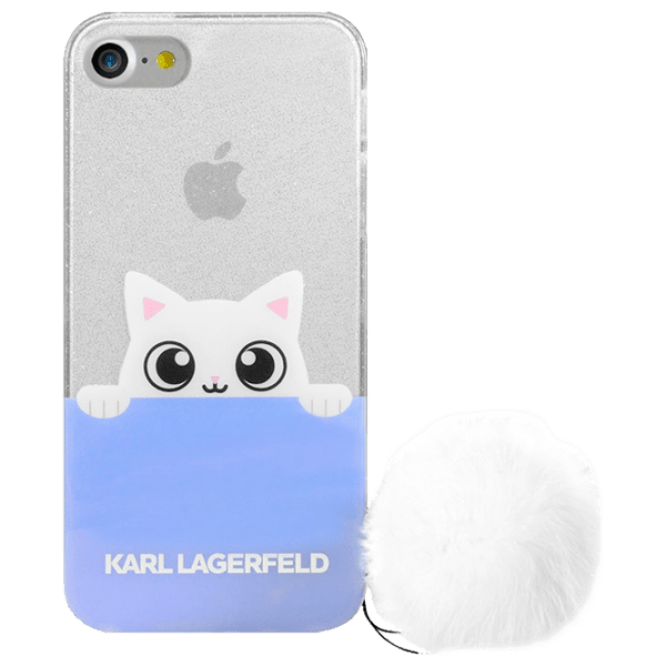 Husă pentru smartphone Apple iPhone 7/ 8/ SE2 (Karl Lagerfeld K-Peek A Boo POM POM) Blue Gray THE KASE, TPU, Back photo 1