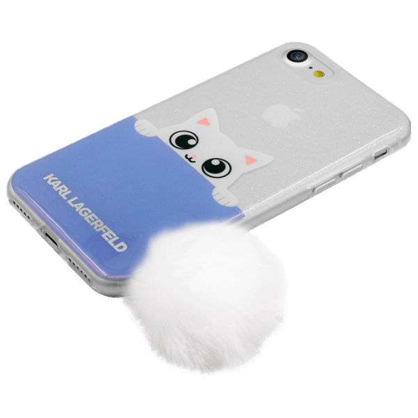 Husă pentru smartphone Apple iPhone 7/ 8/ SE2 (Karl Lagerfeld K-Peek A Boo POM POM) Blue Gray THE KASE, TPU, Back photo 3