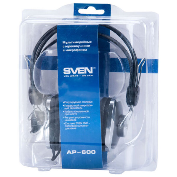 Наушники Sven AP 600 Черный Проводная / Персональный / Накладные photo 7