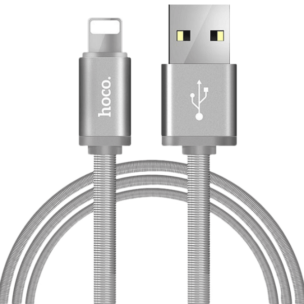 Cablu pentru telefon Hoco U5 USB Type-A/ Lightning Metallic  photo 1