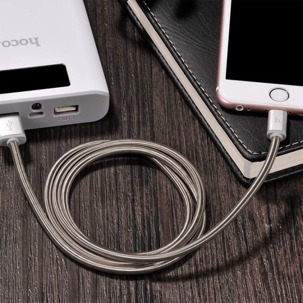 Cablu pentru telefon Hoco U5 USB Type-A/ Lightning Metallic  photo 4