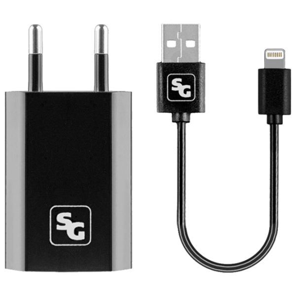 Сетевое зарядное устройство Screen Geeks Lightning 1 A (10 Вт) Черный 1 А / Черный photo 1