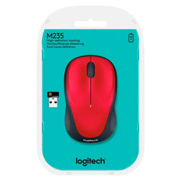 Mouse Logitech M235 Red Fără fir, 1000 dpi photo 4