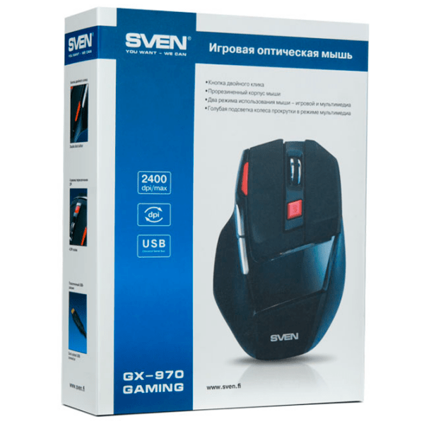 Mouse Sven GX-970 Black Cu fir / 2000 dpi photo 5