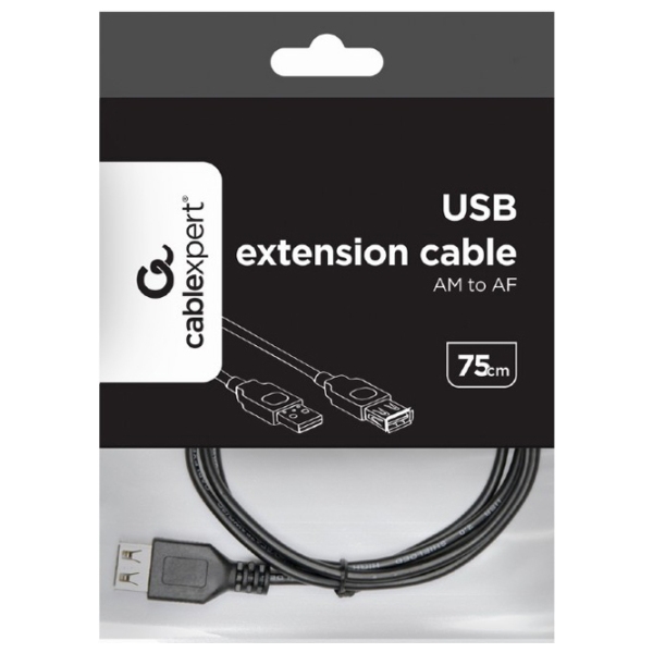 Кабель данных Gembird CC-USB2-AMAF-75CM/ 300 USB Type-A/ USB Type-A Черный  photo 4